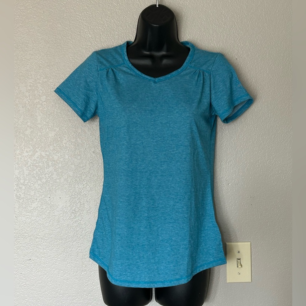 Columbia Women's Teal Short Sleeve Tee Workout Exercise Running Shirt Sz XS